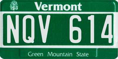 VT license plate NQV614