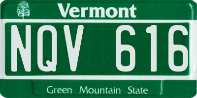VT license plate NQV616