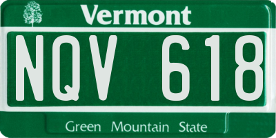 VT license plate NQV618
