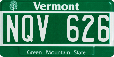 VT license plate NQV626