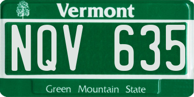VT license plate NQV635