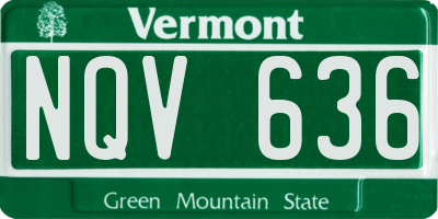 VT license plate NQV636