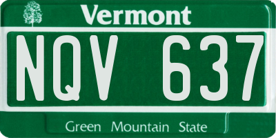 VT license plate NQV637