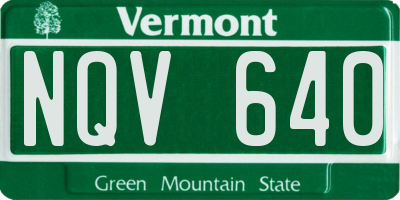 VT license plate NQV640
