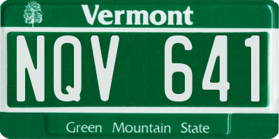 VT license plate NQV641