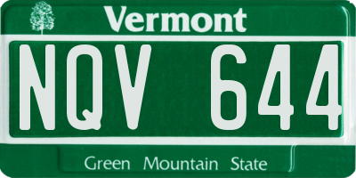 VT license plate NQV644
