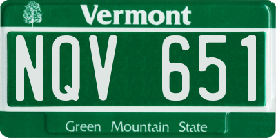 VT license plate NQV651
