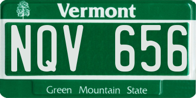VT license plate NQV656