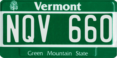 VT license plate NQV660