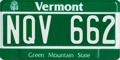 VT license plate NQV662