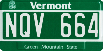 VT license plate NQV664