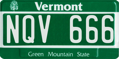 VT license plate NQV666