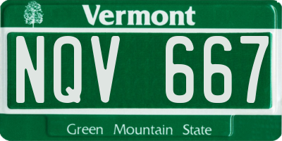 VT license plate NQV667