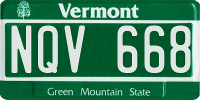 VT license plate NQV668