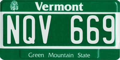 VT license plate NQV669