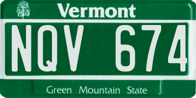 VT license plate NQV674