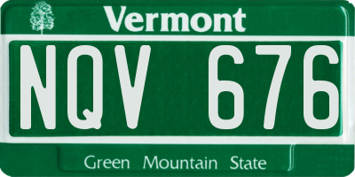 VT license plate NQV676