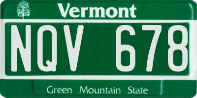 VT license plate NQV678