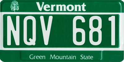 VT license plate NQV681