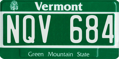 VT license plate NQV684
