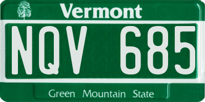 VT license plate NQV685