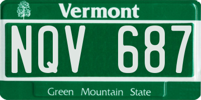 VT license plate NQV687