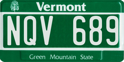 VT license plate NQV689