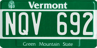 VT license plate NQV692