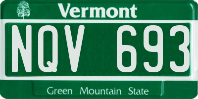 VT license plate NQV693