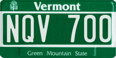 VT license plate NQV700
