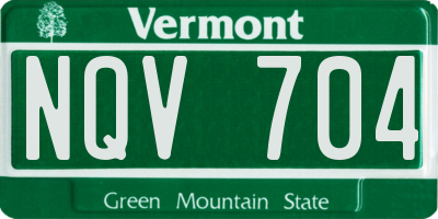 VT license plate NQV704