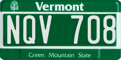 VT license plate NQV708