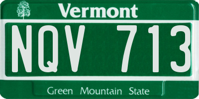 VT license plate NQV713