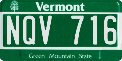 VT license plate NQV716