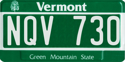 VT license plate NQV730