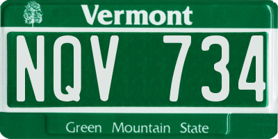 VT license plate NQV734