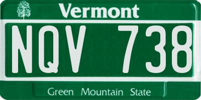 VT license plate NQV738