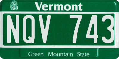 VT license plate NQV743