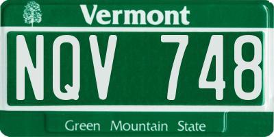 VT license plate NQV748