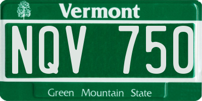 VT license plate NQV750