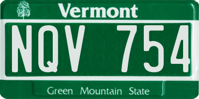 VT license plate NQV754