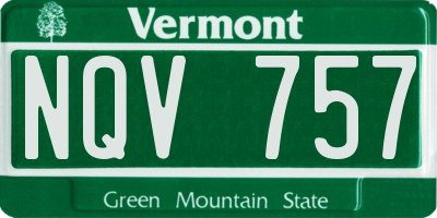 VT license plate NQV757