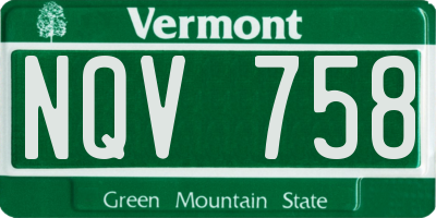 VT license plate NQV758