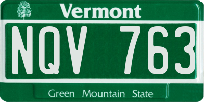VT license plate NQV763