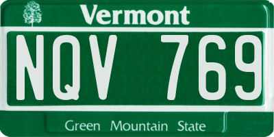VT license plate NQV769