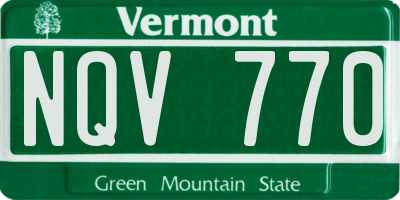 VT license plate NQV770