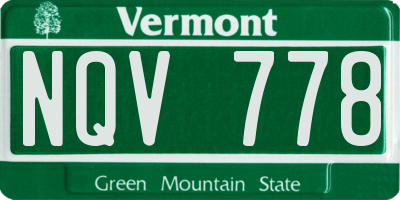 VT license plate NQV778