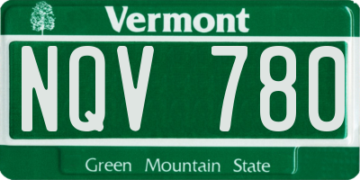 VT license plate NQV780