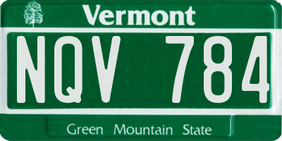 VT license plate NQV784