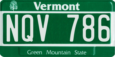 VT license plate NQV786